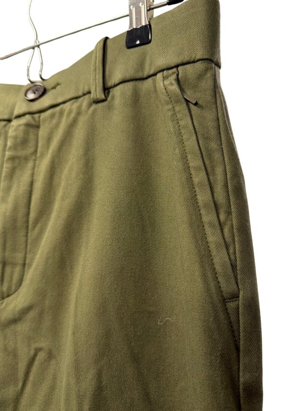 Spanx Cropped Twill Dark Pine Green Pants Size Medium New - Picture 5 of 7